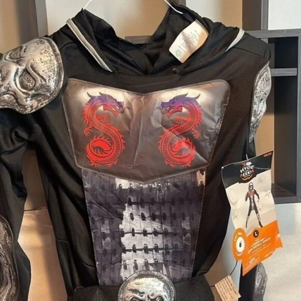 Light Up Iron Skull Ninja Halloween Costume Kids L 10-12‎